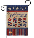 Welcome Patriotic - Patriotic Americana Vertical Impressions Decorative Flags HG111056 Made In USA