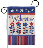 Welcome Patriotic - Patriotic Americana Vertical Impressions Decorative Flags HG111056 Made In USA