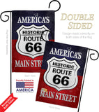 Route 66 - Patriotic Americana Vertical Impressions Decorative Flags HG111059 Made In USA