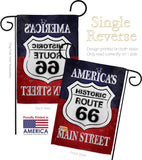 Route 66 - Patriotic Americana Vertical Impressions Decorative Flags HG111059 Made In USA