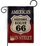 Route 66 - Patriotic Americana Vertical Impressions Decorative Flags HG111059 Made In USA