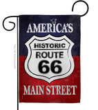 Route 66 - Patriotic Americana Vertical Impressions Decorative Flags HG111059 Made In USA