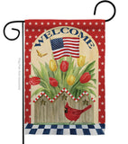 Patriotic Flowers - Patriotic Americana Vertical Impressions Decorative Flags HG111062 Made In USA