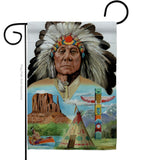 Native American - Patriotic Americana Vertical Impressions Decorative Flags HG111064 Made In USA