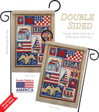 USA Collage - Patriotic Americana Vertical Impressions Decorative Flags HG111077 Made In USA