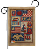 USA Collage - Patriotic Americana Vertical Impressions Decorative Flags HG111077 Made In USA