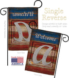 Patriotic A Initial - Patriotic Americana Vertical Impressions Decorative Flags HG130105 Made In USA