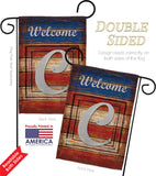 Patriotic C Initial - Patriotic Americana Vertical Impressions Decorative Flags HG130107 Made In USA