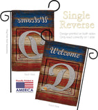 Patriotic D Initial - Patriotic Americana Vertical Impressions Decorative Flags HG130108 Made In USA