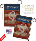 Patriotic G Initial - Patriotic Americana Vertical Impressions Decorative Flags HG130111 Made In USA