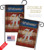 Patriotic H Initial - Patriotic Americana Vertical Impressions Decorative Flags HG130112 Made In USA
