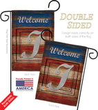 Patriotic I Initial - Patriotic Americana Vertical Impressions Decorative Flags HG130113 Made In USA