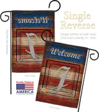 Patriotic J Initial - Patriotic Americana Vertical Impressions Decorative Flags HG130114 Made In USA