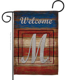 Patriotic M Initial - Patriotic Americana Vertical Impressions Decorative Flags HG130117 Made In USA