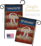 Patriotic R Initial - Patriotic Americana Vertical Impressions Decorative Flags HG130122 Made In USA