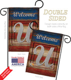 Patriotic U Initial - Patriotic Americana Vertical Impressions Decorative Flags HG130125 Made In USA