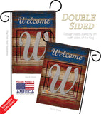 Patriotic W Initial - Patriotic Americana Vertical Impressions Decorative Flags HG130127 Made In USA