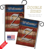 Patriotic Z Initial - Patriotic Americana Vertical Impressions Decorative Flags HG130130 Made In USA