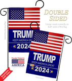 Trump 2024 - Patriotic Americana Vertical Impressions Decorative Flags HG170081 Made In USA