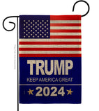 Trump 2024 - Patriotic Americana Vertical Impressions Decorative Flags HG170081 Made In USA