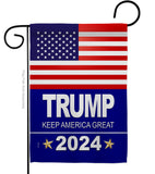 Trump 2024 - Patriotic Americana Vertical Impressions Decorative Flags HG170081 Made In USA