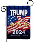 Trump Pence 2024 - Patriotic Americana Vertical Impressions Decorative Flags HG170131 Made In USA