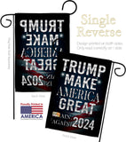 Make America Great Again 2024 - Patriotic Americana Vertical Impressions Decorative Flags HG170179 Made In USA