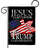 Jesus Savior Trump President - Patriotic Americana Vertical Impressions Decorative Flags HG170204 Made In USA