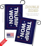 Trump Won - Patriotic Americana Vertical Impressions Decorative Flags HG170223 Made In USA