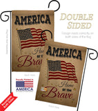 America Home of the Brave - Patriotic Americana Vertical Impressions Decorative Flags HG191083 Made In USA