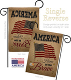 America Home of the Brave - Patriotic Americana Vertical Impressions Decorative Flags HG191083 Made In USA