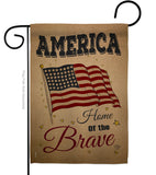 America Home of the Brave - Patriotic Americana Vertical Impressions Decorative Flags HG191083 Made In USA