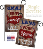 Land of the Free, Home of the Brave - Patriotic Americana Vertical Impressions Decorative Flags HG191110 Made In USA