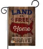 Land of the Free, Home of the Brave - Patriotic Americana Vertical Impressions Decorative Flags HG191110 Made In USA