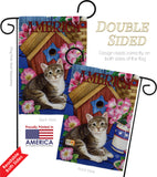 America Proud Kitten Cat - Patriotic Americana Vertical Impressions Decorative Flags HG191215 Made In USA