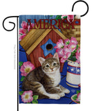 America Proud Kitten Cat - Patriotic Americana Vertical Impressions Decorative Flags HG191215 Made In USA