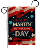 Happy Martin Luther King Day - Patriotic Americana Vertical Impressions Decorative Flags HG192386 Made In USA