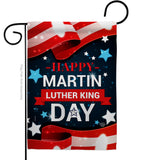 Happy Martin Luther King Day - Patriotic Americana Vertical Impressions Decorative Flags HG192386 Made In USA