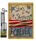 Stars & Stripes - Patriotic Americana Vertical Impressions Decorative Flags HG111005 Made In USA