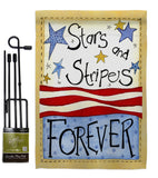 Stars & Stripes - Patriotic Americana Vertical Impressions Decorative Flags HG111005 Made In USA