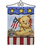 Pat Bear - Patriotic Americana Vertical Impressions Decorative Flags HG111006 Made In USA