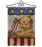 Pat Bear - Patriotic Americana Vertical Impressions Decorative Flags HG111006 Made In USA