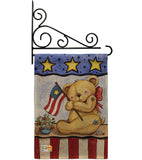 Pat Bear - Patriotic Americana Vertical Impressions Decorative Flags HG111006 Made In USA