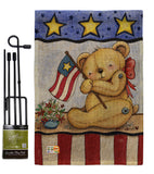 Pat Bear - Patriotic Americana Vertical Impressions Decorative Flags HG111006 Made In USA