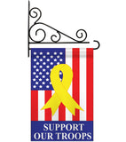 Support Our Troops - Patriotic Americana Vertical Applique Decorative Flags HG111042