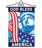 God Bless America - Patriotic Americana Vertical Applique Decorative Flags HG111046