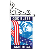 God Bless America - Patriotic Americana Vertical Applique Decorative Flags HG111046