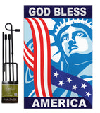 God Bless America - Patriotic Americana Vertical Applique Decorative Flags HG111046