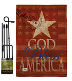 God Bless America - Patriotic Americana Vertical Impressions Decorative Flags HG111053 Made In USA
