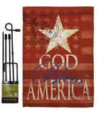 God Bless America - Patriotic Americana Vertical Impressions Decorative Flags HG111053 Made In USA